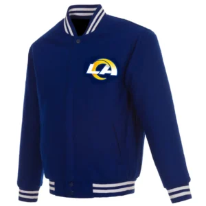 NFL Los Angeles Rams LA Logo Royal Blue Full Wool One Color Varsity Jacket