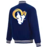 NFL Los Angeles Rams LA Logo Royal Blue Full Wool One Color Varsity Jacket - Image 2