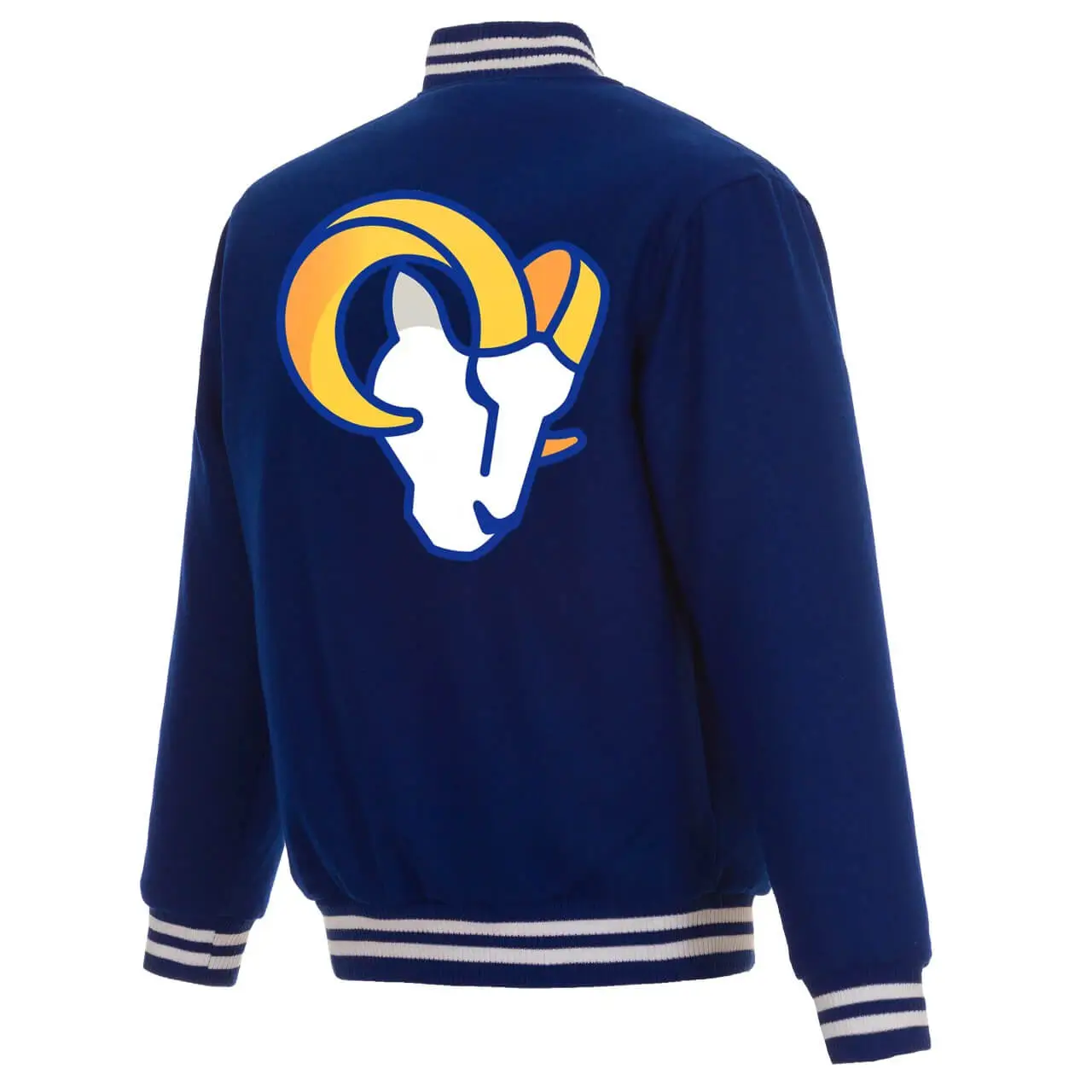 NFL Los Angeles Rams LA Logo Royal Blue Full Wool One Color Varsity Jacket - Image 2