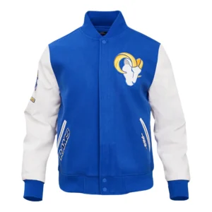 NFL Los Angeles Rams Classic Pro Standard Logo Royal Blue Varsity Jacket