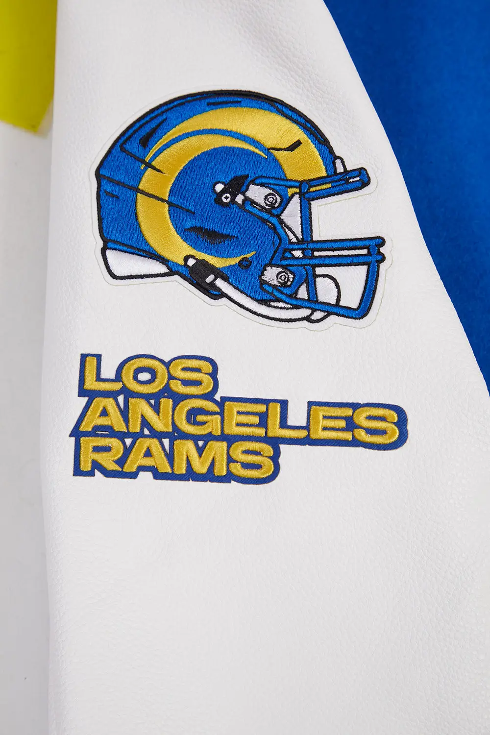 NFL Los Angeles Rams Classic Pro Standard Logo Royal Blue Varsity Jacket - Image 9