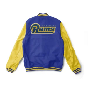 Alternative view of NFL Los Angeles Rams Team Legacy Royal Blue & Yellow Varsity Jacket