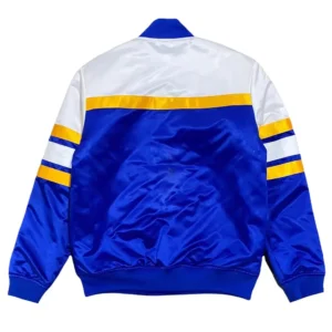 Alternative view of NFL Los Angeles Rams Special Script Blue And White Satin Jacket