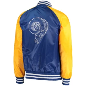 Alternative view of NFL Los Angeles Rams Starter Lead Off Varsity Satin Jacket