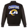 NFL Los Angeles Rams Super Bowl LVI Champions Wool & Leather Reversible Varsity Jacket - Image 2