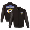 NFL Los Angeles Rams Super Bowl LVI Champions Wool & Leather Reversible Varsity Jacket - Image 3