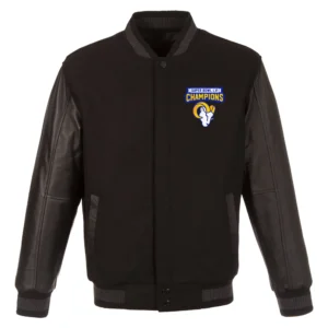 NFL Los Angeles Rams Super Bowl LVI Champions Wool & Leather Reversible Varsity Jacket