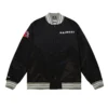 NFL Los Vegas Raiders Team Legacy Logo Heavyweight Black Satin Varsity Jacket