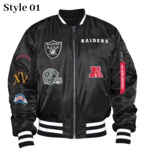 NFL Los Vegas Raiders New Era X Alpha Industries MA-1 Reversible Varsity Jacket