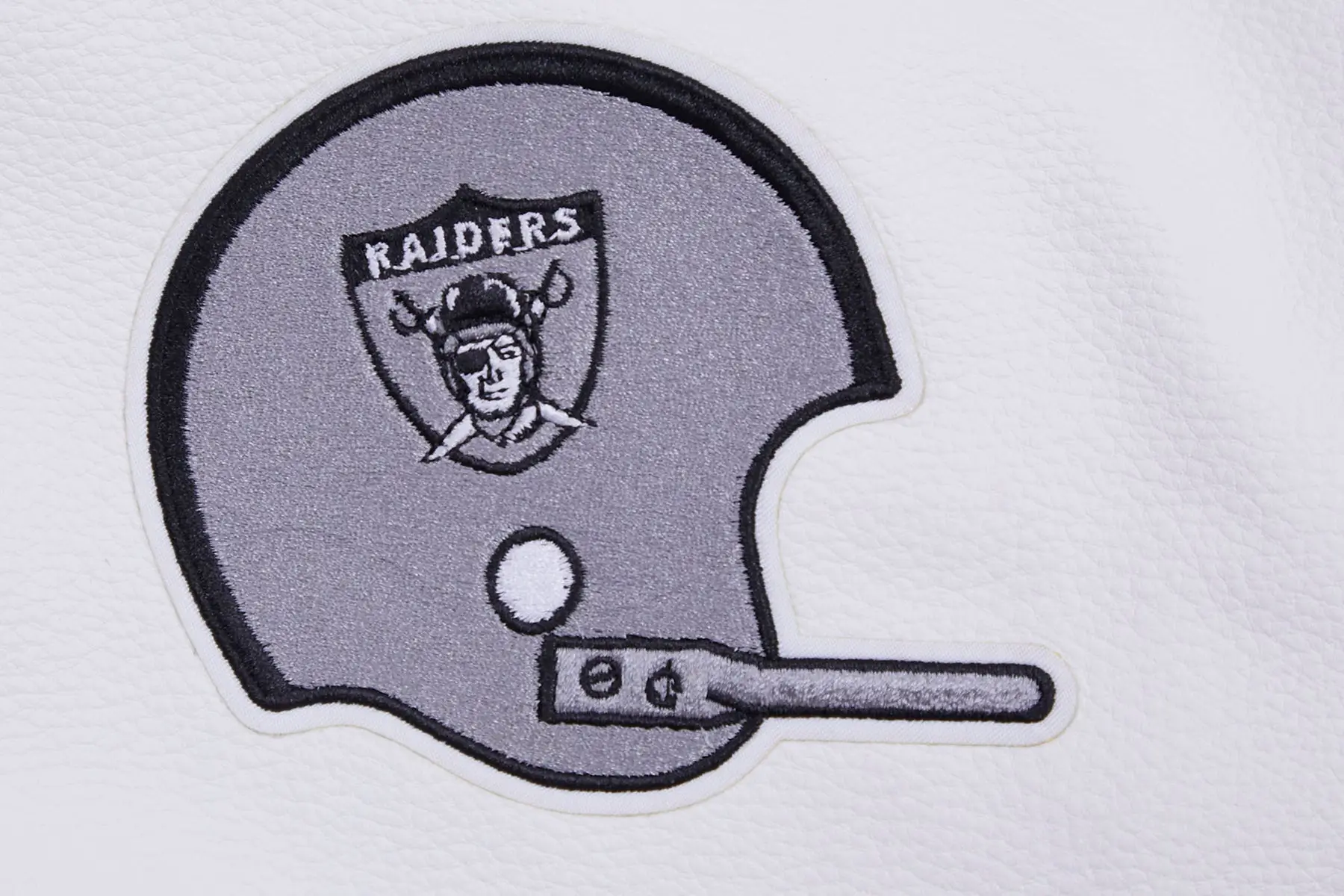 NFL Las Vegas Raiders Pro Standard Logo Classic Black & White Varsity Jacket - Image 6