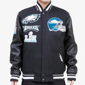 NFL Philadelphia Retro Classic Eagles Black Varsity Jacket