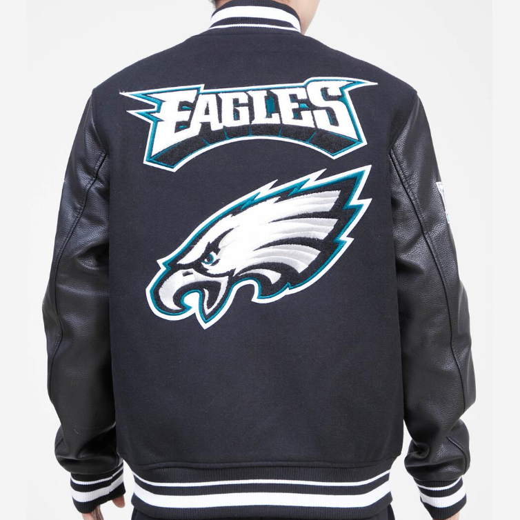 Alternative view of NFL Philadelphia Retro Classic Eagles Black Varsity Jacket