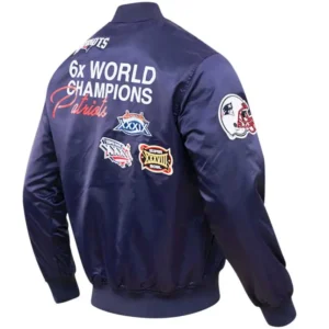 Alternative view of New England Patriots Team Players Players Satin Varsity Jacket