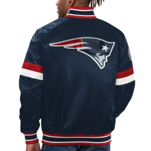 Alternative view of New England Patriots Home Game Rib Satin Varsity Jacket