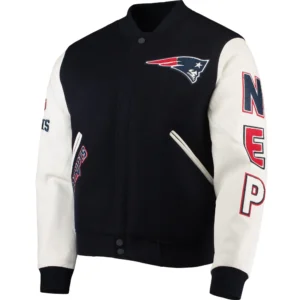 New England Patriots Classic Rib Wool & Leather Varsity Jacket