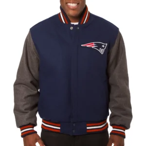 New England Patriots Classic Rib Full Wool Two Tone Varsity Jacket