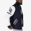 New England Patriots Classic Football Players Wool & Leather Varsity Jacket - Image 3