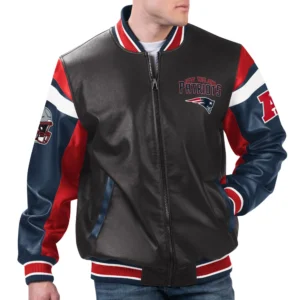 New England Patriots G-III Sports by Carl Banks Full-Zip Leather Varsity Jacket