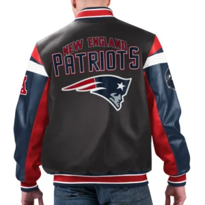 Alternative view of New England Patriots G-III Sports by Carl Banks Full-Zip Leather Varsity Jacket