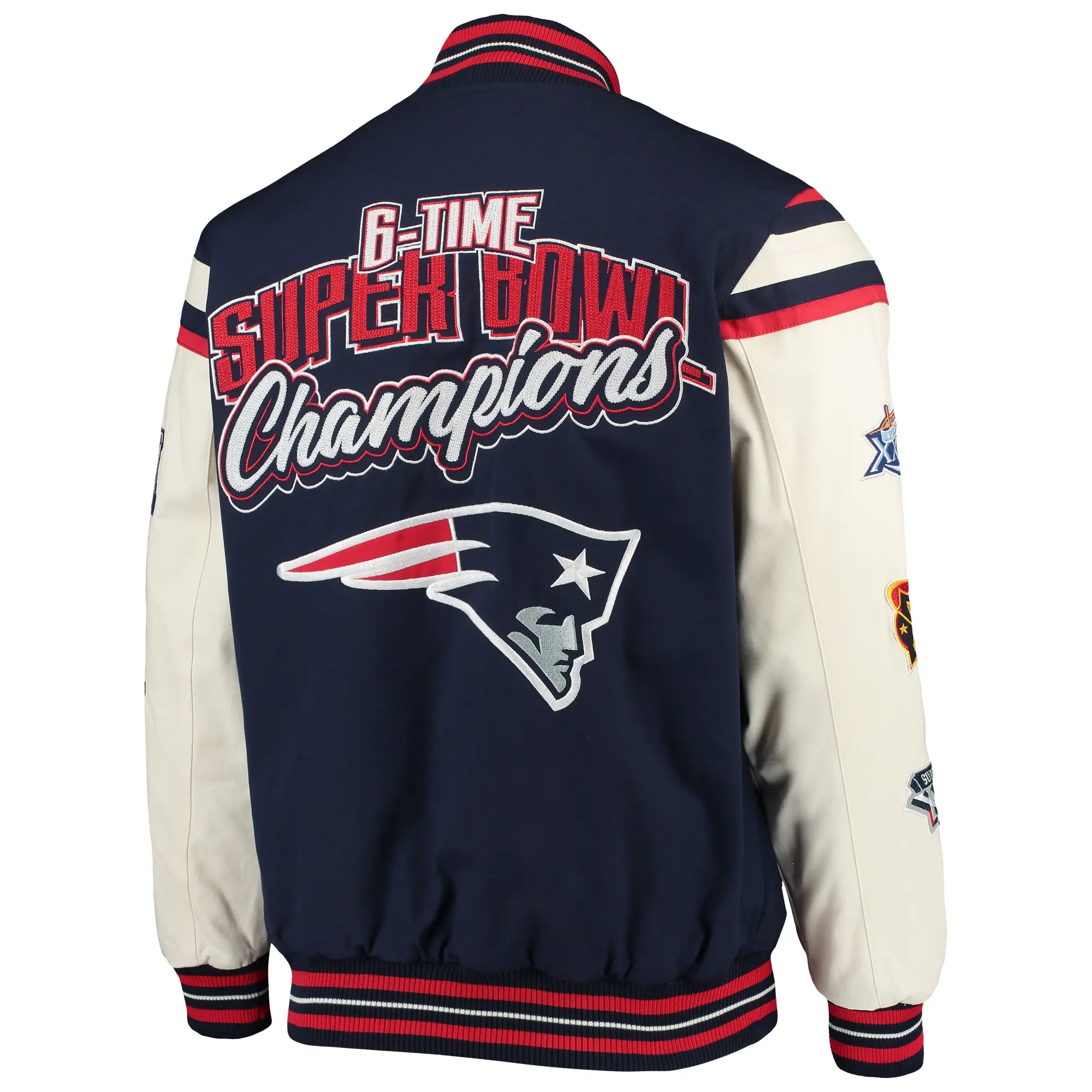 New England Patriots G-III Sports by Carl Banks Satin Varsity Jacket - Image 2
