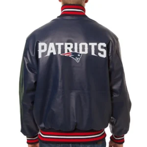 Alternative view of New England Patriots Full Leather navy Varsity Jacket