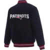 Alternative view of New England Patriots Navy Full Wool One Color Varsity Jacket