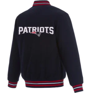 Alternative view of New England Patriots Navy Full Wool One Color Varsity Jacket