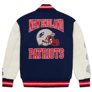 Alternative view of New England Patriots Full-Snap OVO Wool & Leather Varsity Jacket