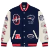 New England Patriots Full-Snap OVO Wool & Leather Varsity Jacket