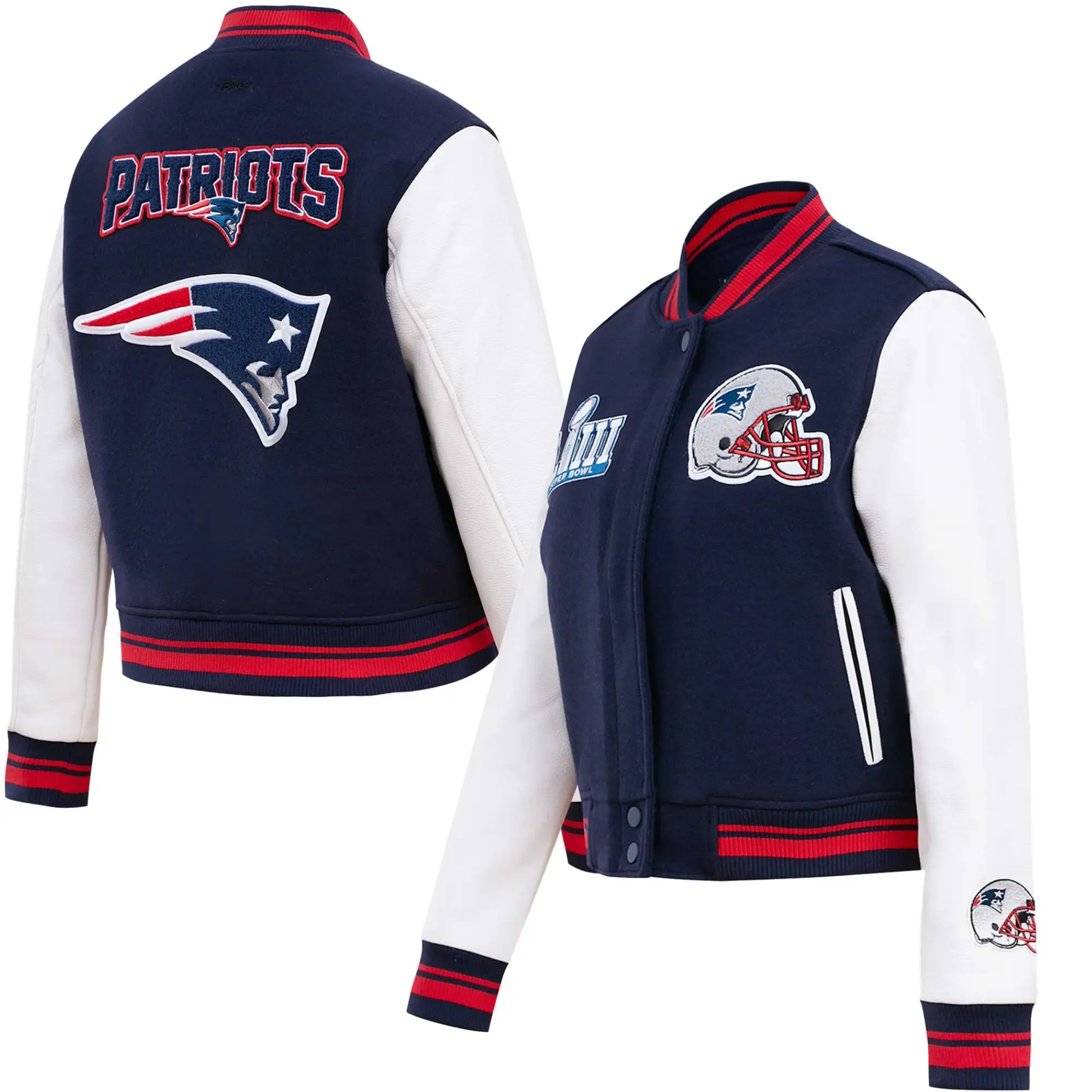New England Patriots Classic Pro Standard Wool & Leather Varsity Jacket - Image 3