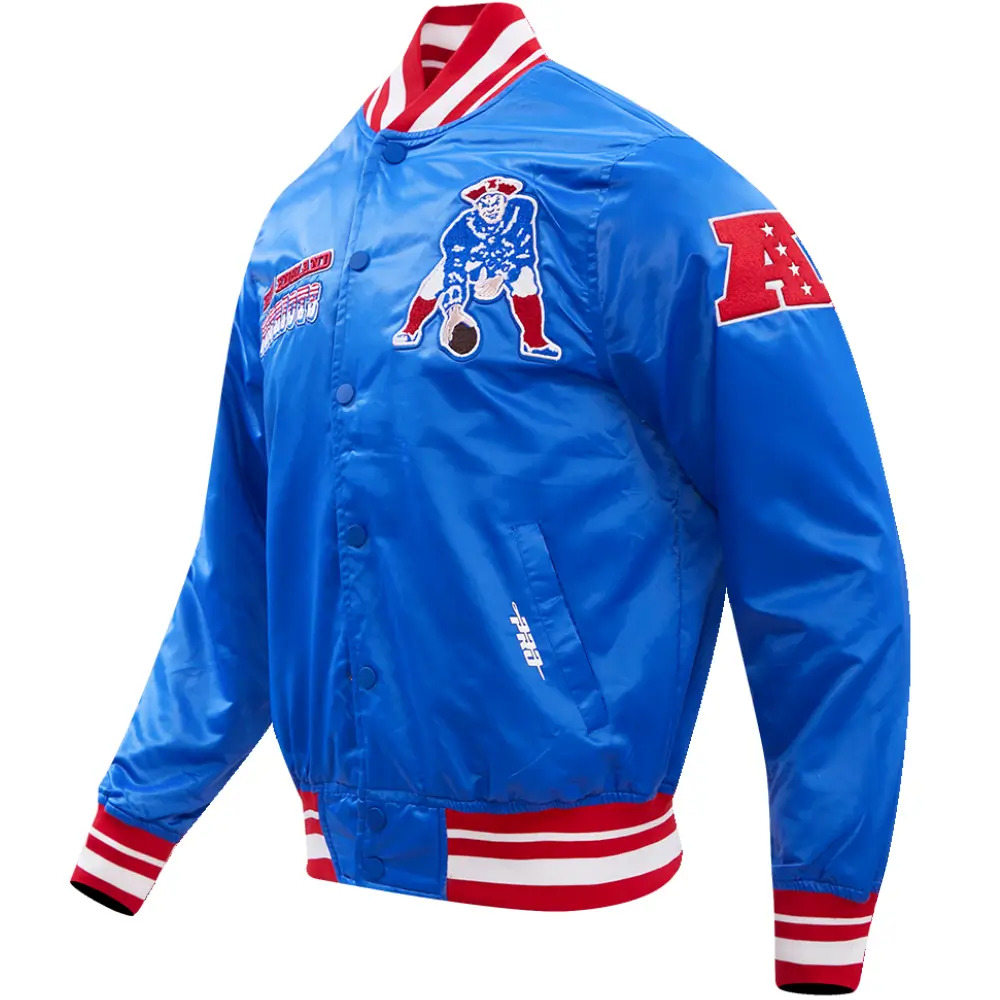 New England Patriots Classic Satin Varsity Jacket - Image 4