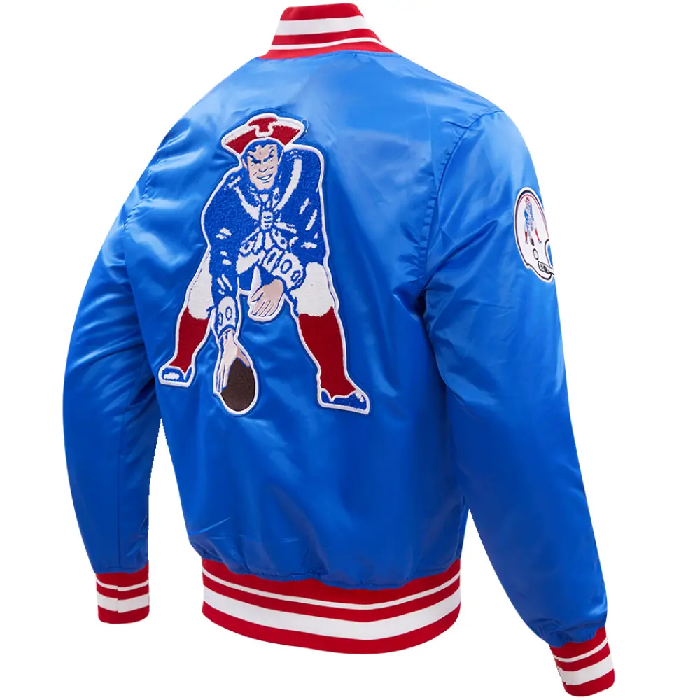 New England Patriots Classic Satin Varsity Jacket - Image 3