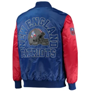 Alternative view of New England Patriots Locker Room Throwback Satin Varsity Jacket Button Closure