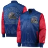 New England Patriots Locker Room Throwback Satin Varsity Jacket Button Closure - Image 3