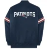 New England Patriots Vintage Satin Varsity Navy Jacket - Image 2