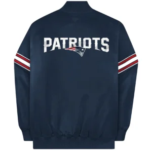 Alternative view of New England Patriots Vintage Satin Varsity Navy Jacket