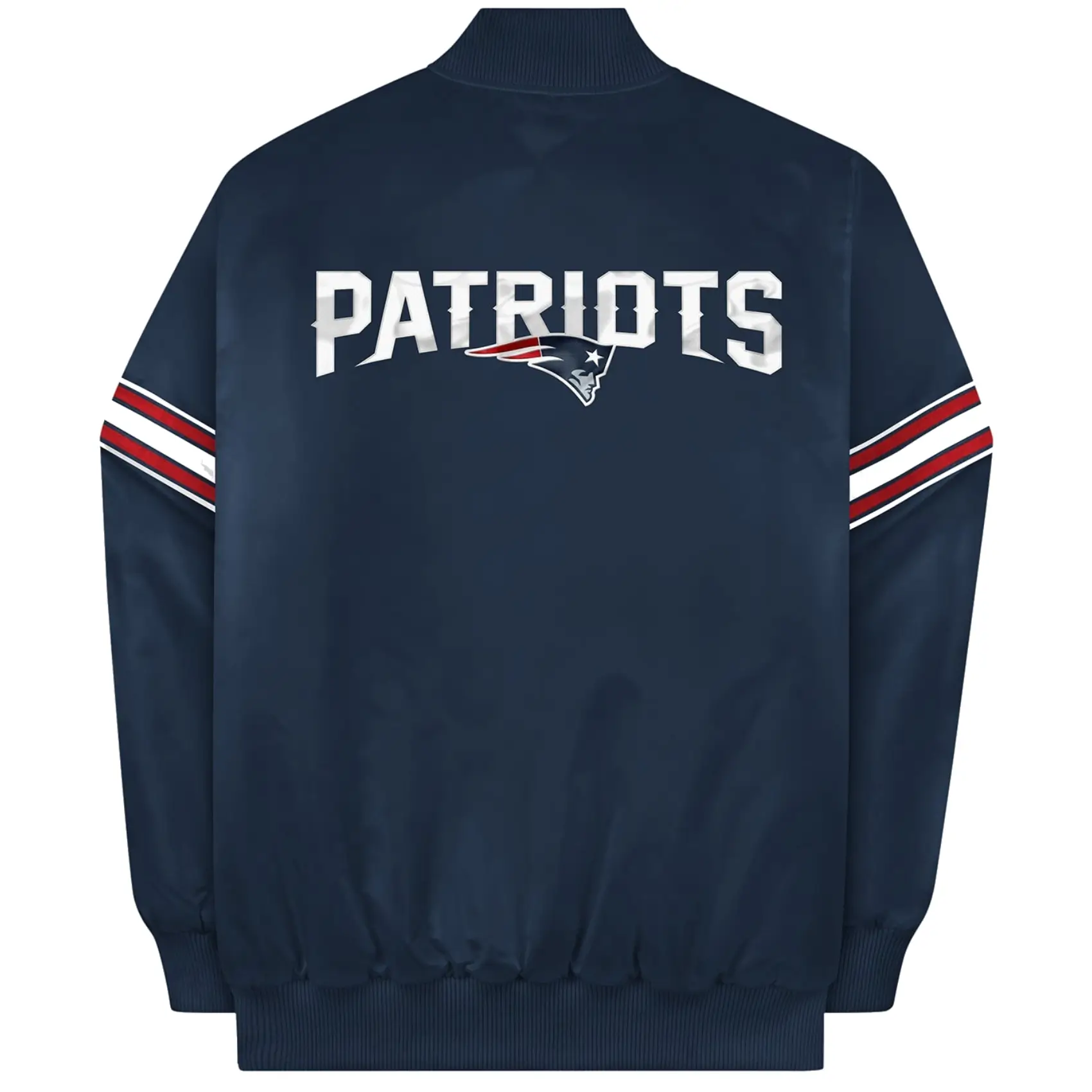 New England Patriots Vintage Satin Varsity Navy Jacket - Image 2