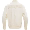 New England Patriots Neutral Satin Varsity Zipper Jacket - Image 2