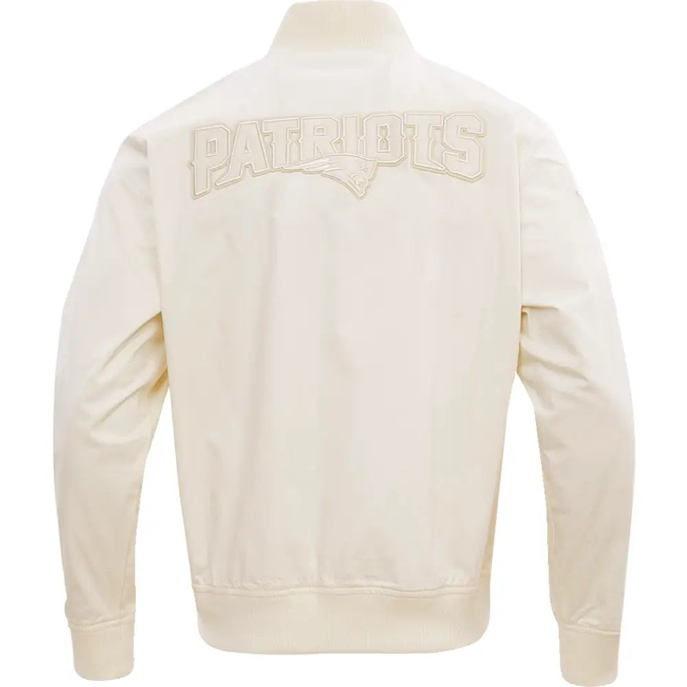 New England Patriots Neutral Satin Varsity Zipper Jacket - Image 2