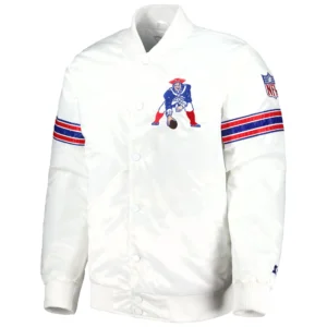 New England Patriots The Power Forward Team Players Satin Varsity Jacket