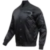 New England Patriots Triple Black Satin Varsity Jacket
