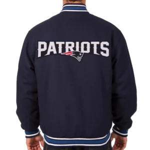 Alternative view of New England Patriots Full Wool One Color Varsity Jacket with Logo