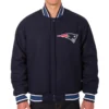 New England Patriots Full Wool One Color Varsity Jacket with Logo