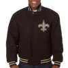 New Orleans Saints Black Full Wool One Color Varsity Jacket