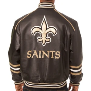 Alternative view of New Orleans Saints Classic Rib Full Leather Varsity Jacket