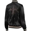New Orleans Saints Classic Lover Black Rib Satin Varsity Jacket - Image 2