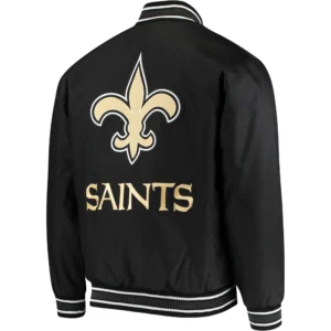 Alternative view of New Orleans Saints One Color Classic Logo Satin Varsity Jacket