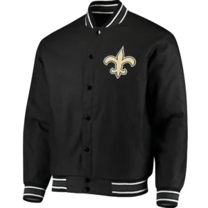 New Orleans Saints One Color Classic Logo Satin Varsity Jacket