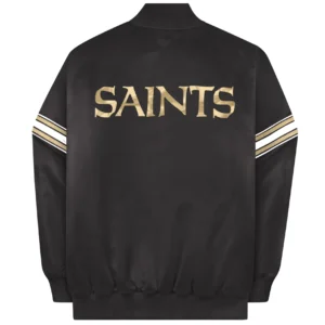 Alternative view of New Orleans Saints Pick And Roll Vintage Satin Varsity Jacket