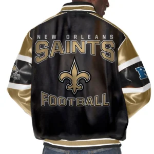 Alternative view of New Orleans Saints G-III Full Leather Varsity Jacket